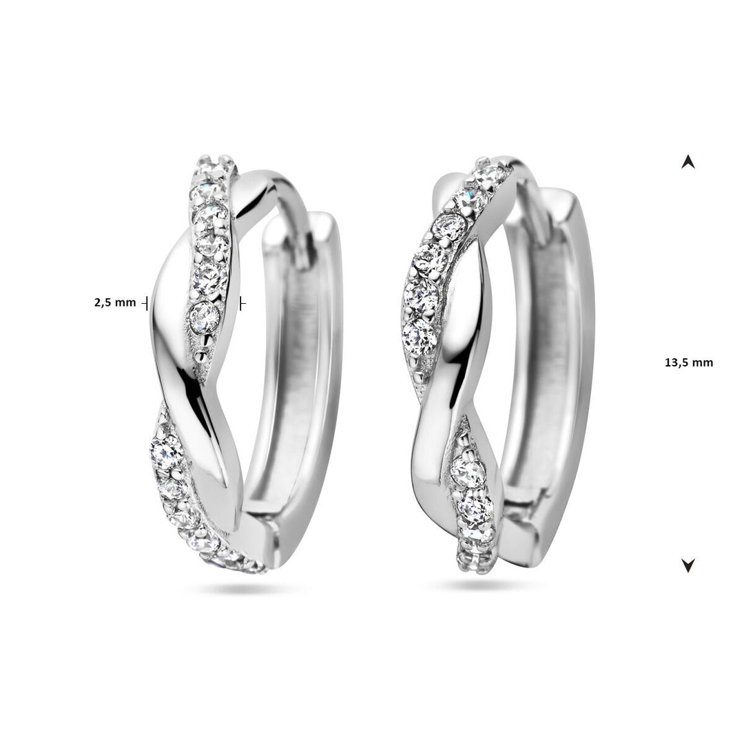 drop earrings zirconia silver rhodium plated