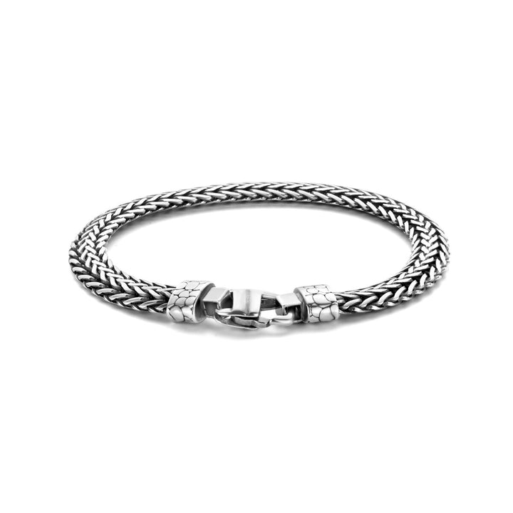 Silver bracelet men's oxi foxtail 7.2 mm oxidized