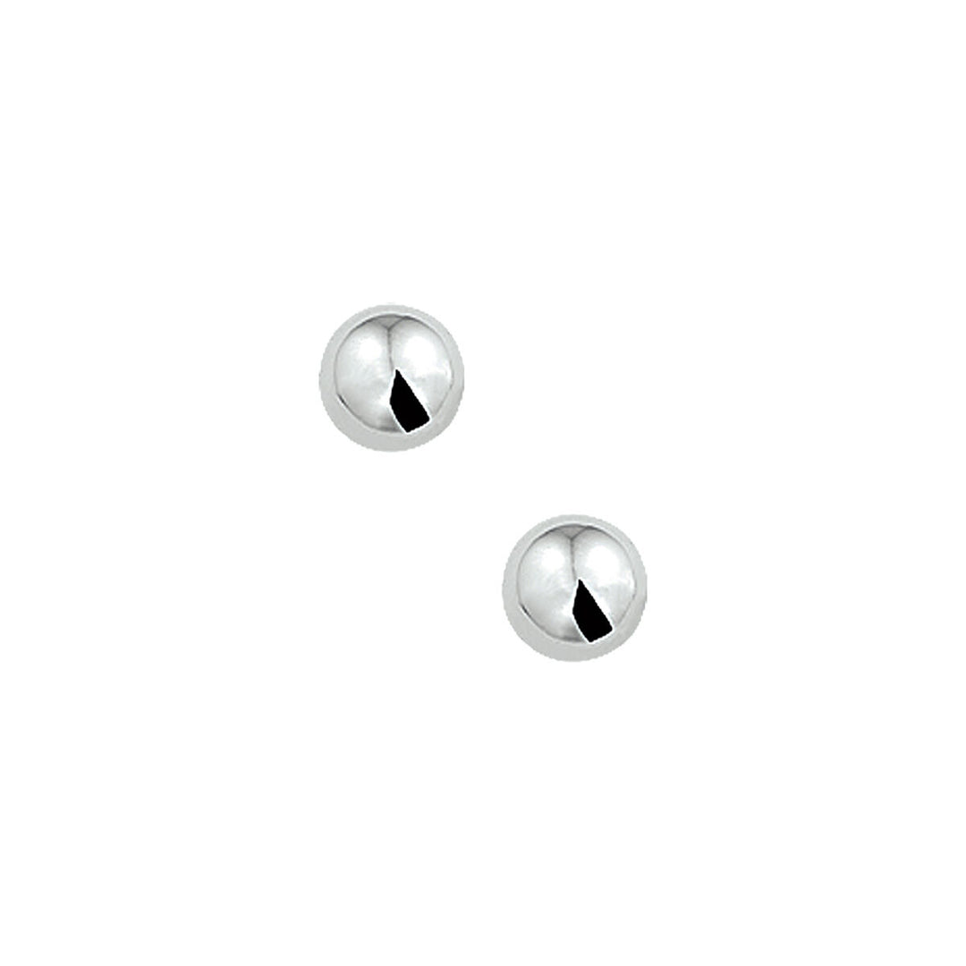 ear studs ball silver white