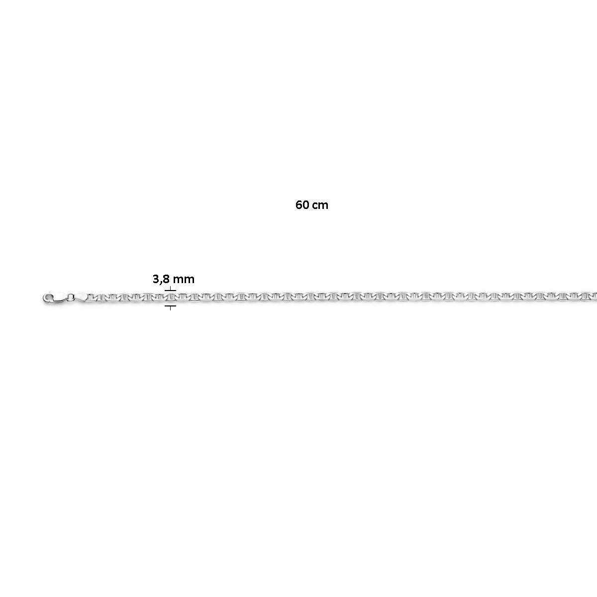 anker 3,8 mm zilver wit