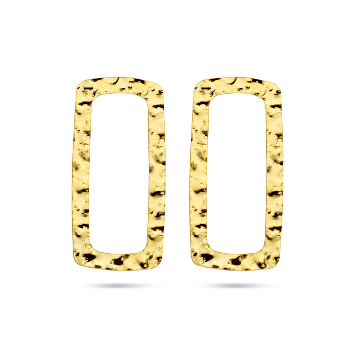 ear studs hammered 1 micron silver gold plated (yellow)