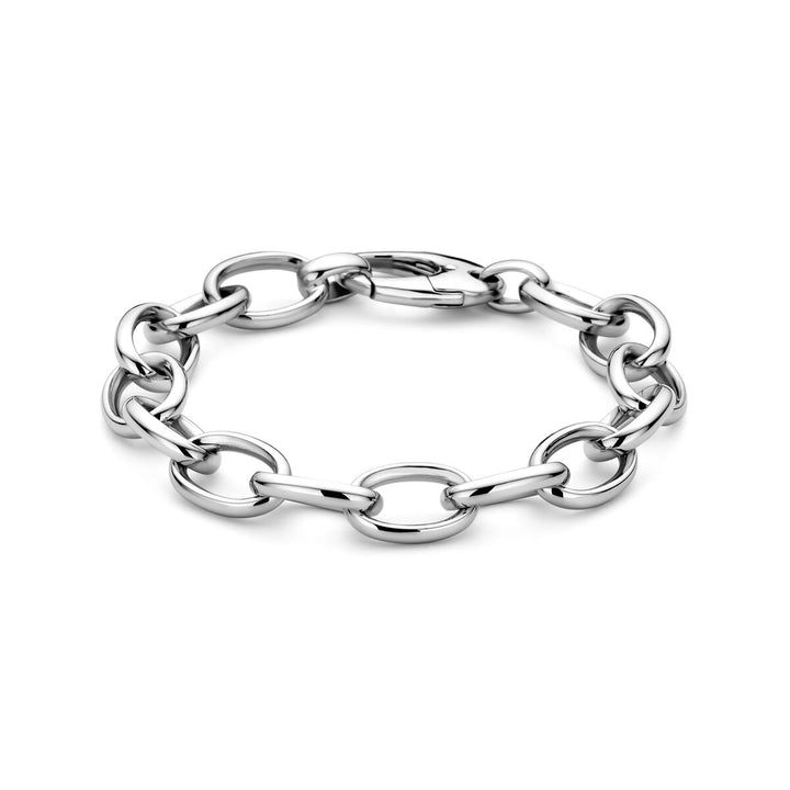 Silver bracelet ladies anchor rhodium plated