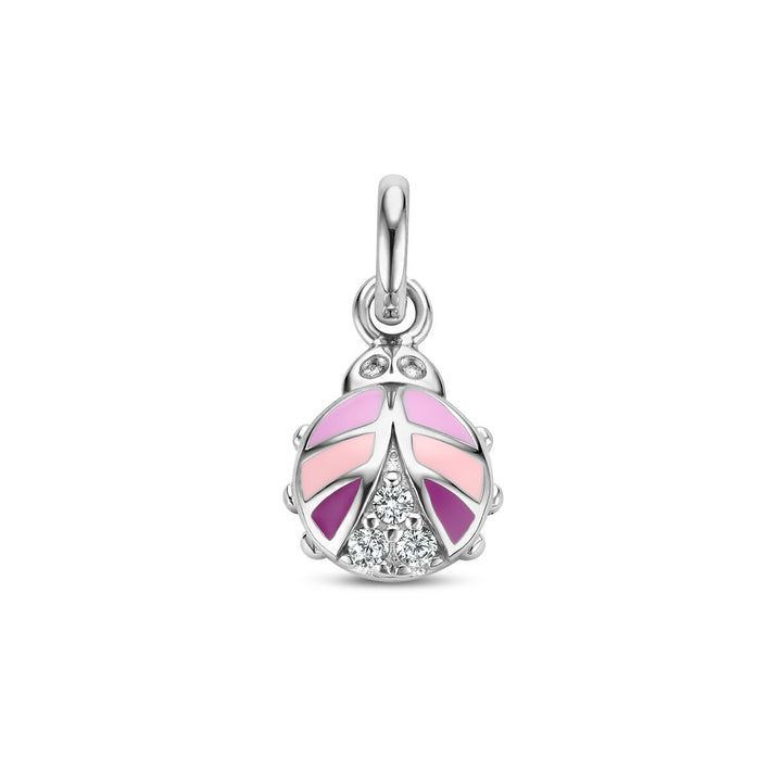 pendant ladybug zirconia silver rhodium plated