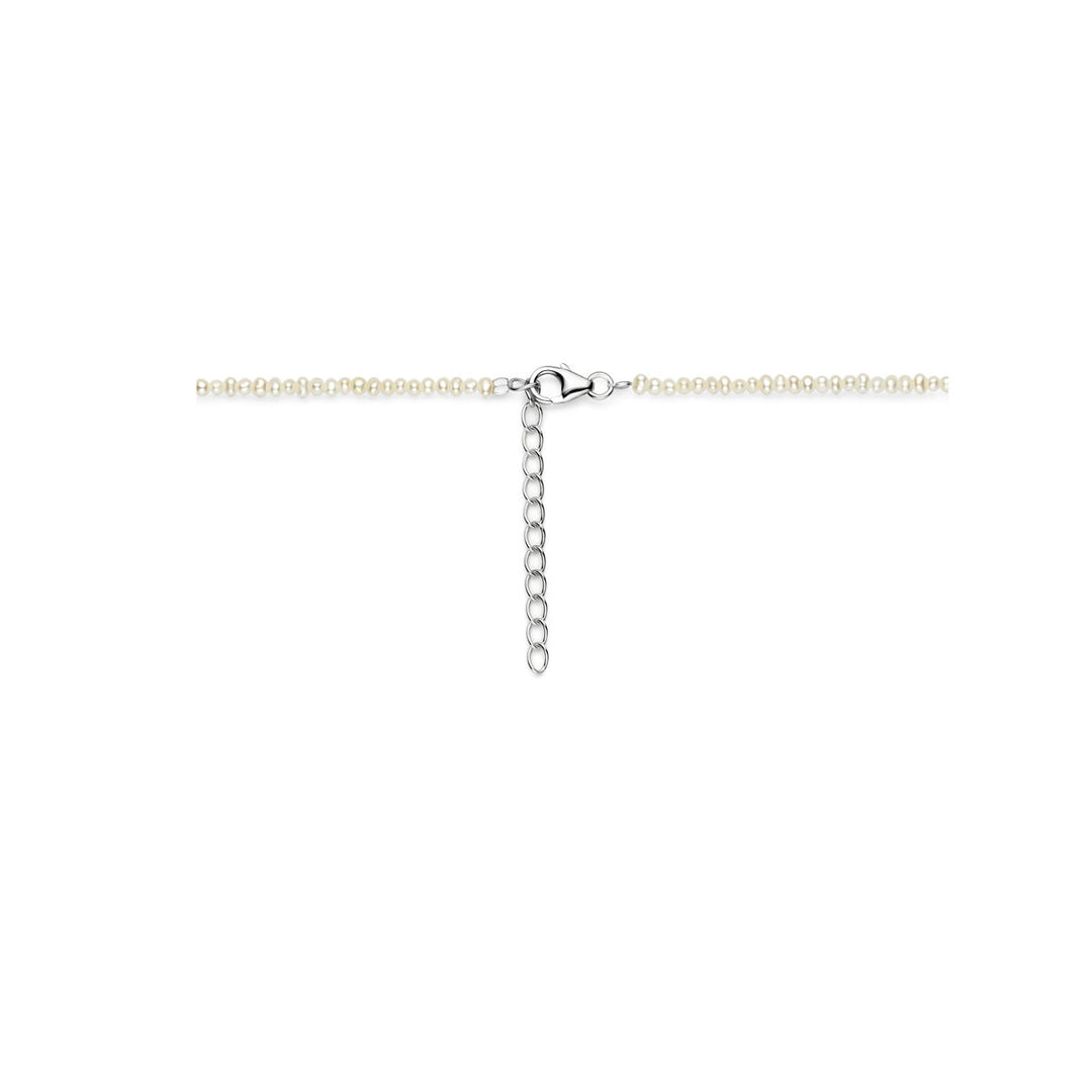 collier parels 41 - 45 cm zilver gerhodineerd