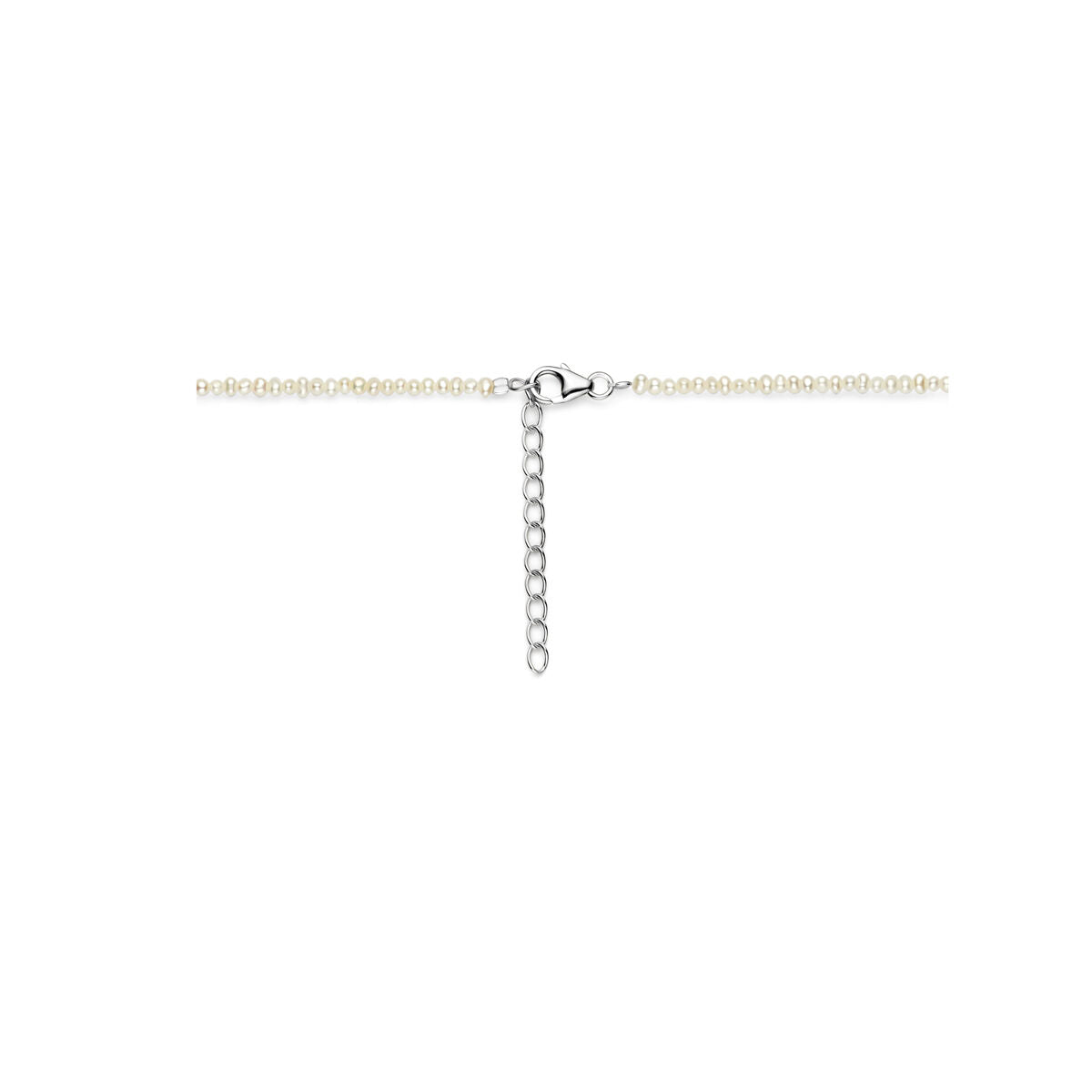 collier parels 41 - 45 cm zilver gerhodineerd