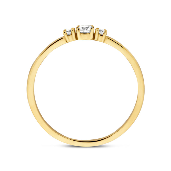 ring trilogy zirconia 14K yellow gold