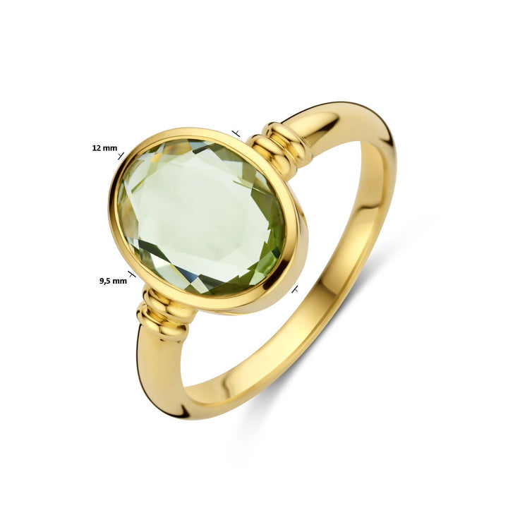 ring groen amethist 14K geelgoud