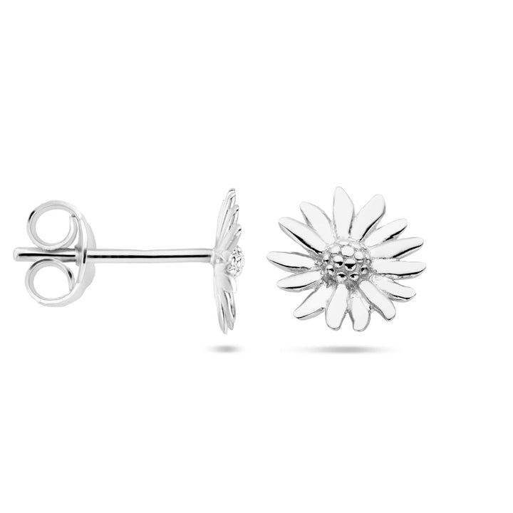 daisy ear studs silver rhodium plated