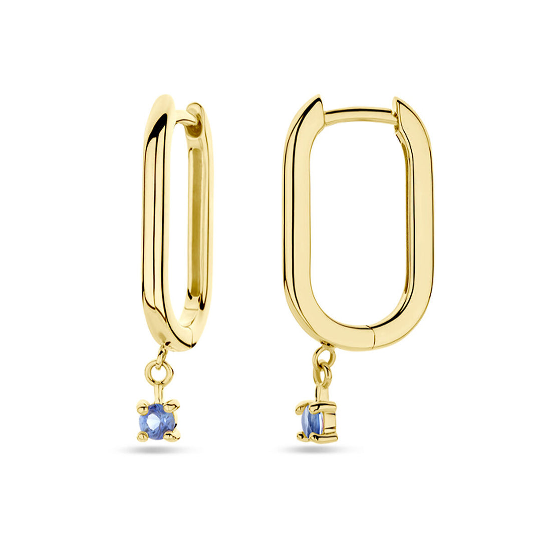 drop earrings sapphire 14K yellow gold