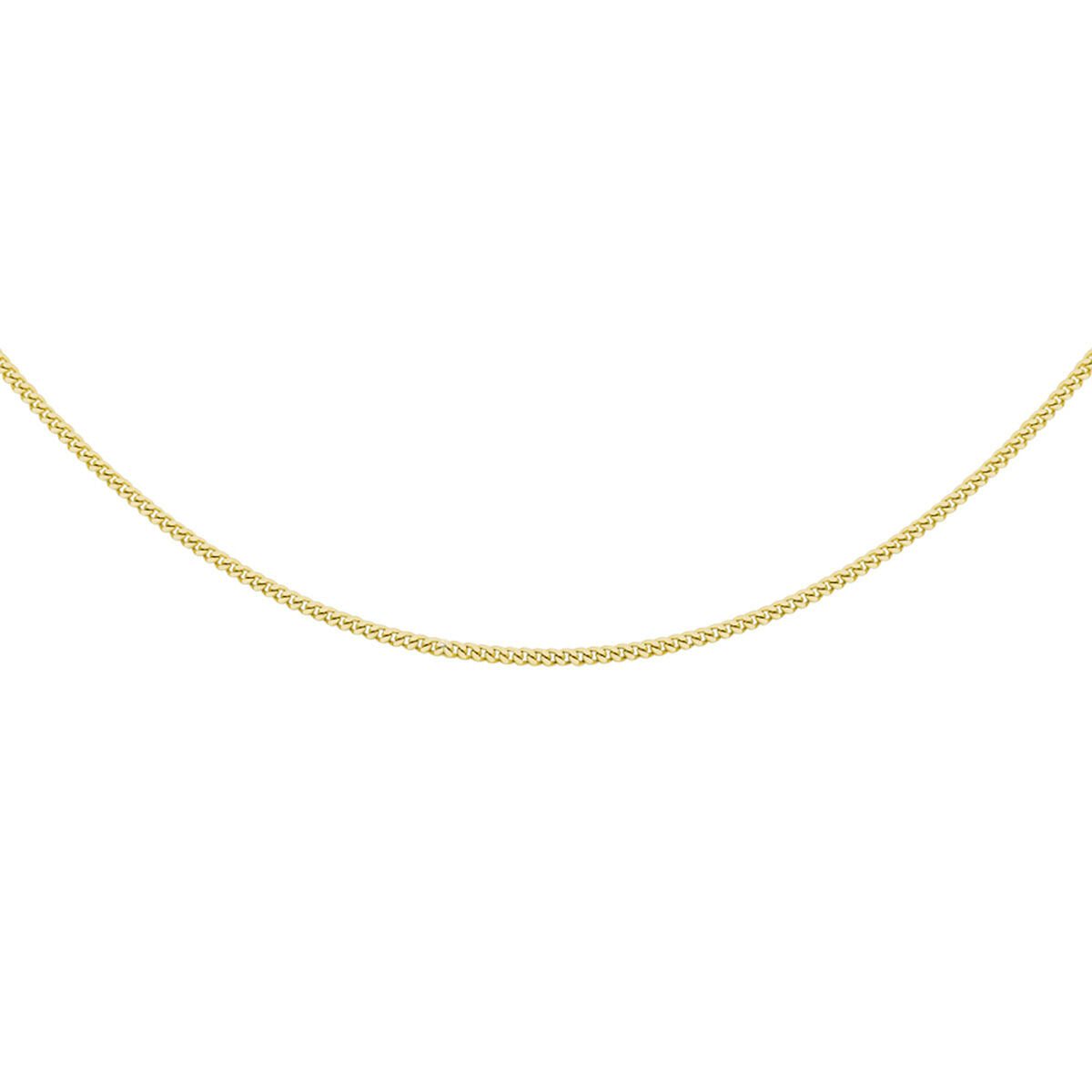 necklace gourmette 4-sided cut 1.2 mm 3 micron silver gold plated (yellow)