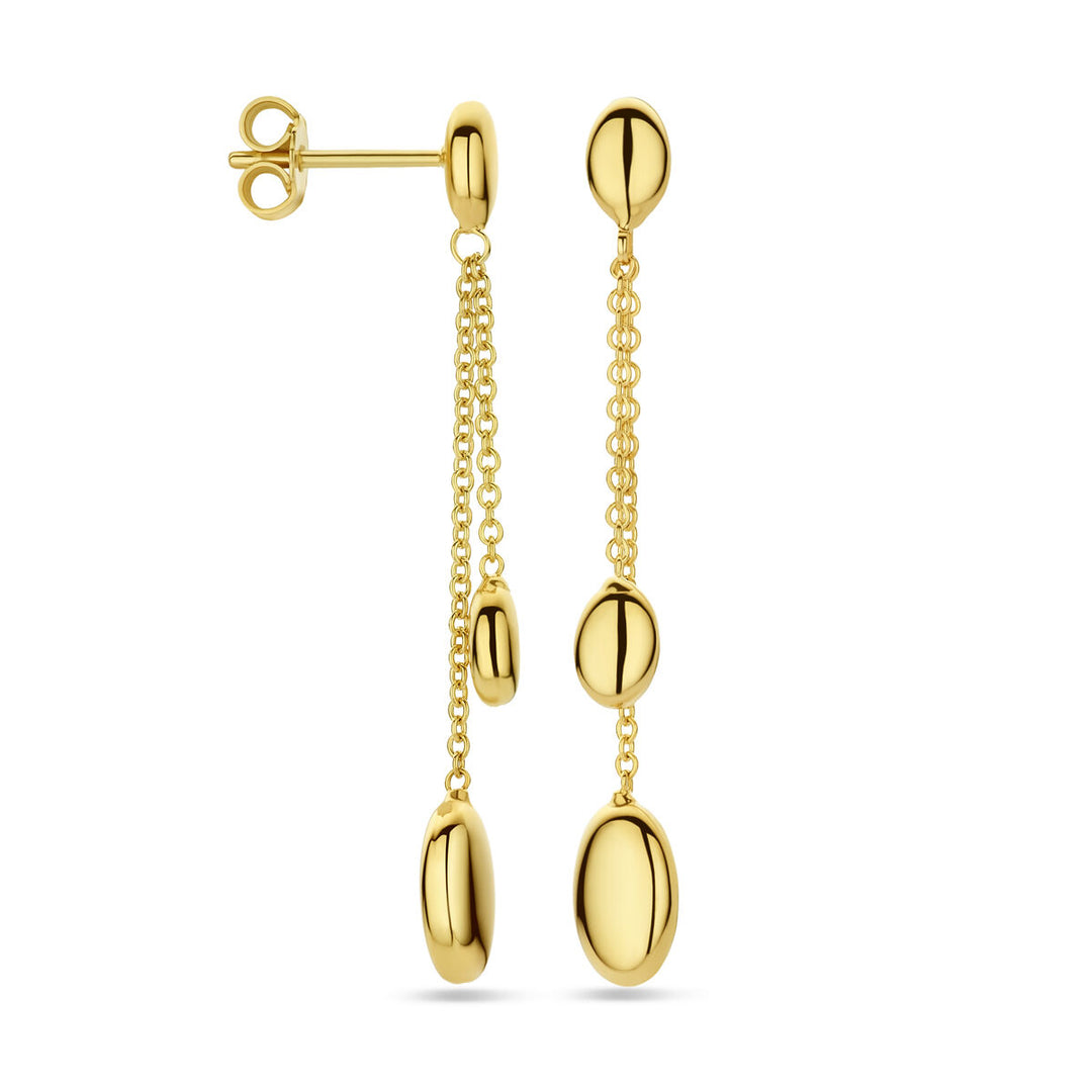 oorhangers ovaaltjes 43 mm 14K geelgoud