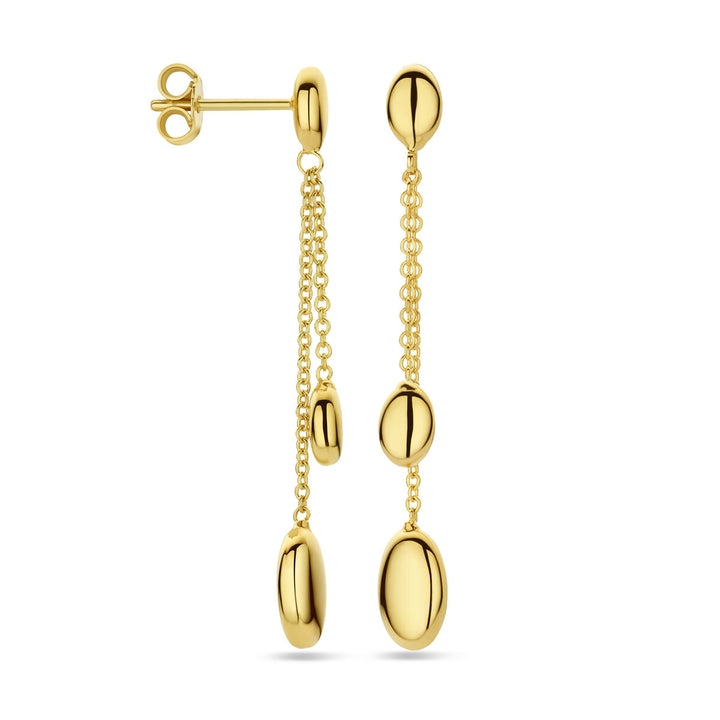 oorhangers ovaaltjes 43 mm 14K geelgoud