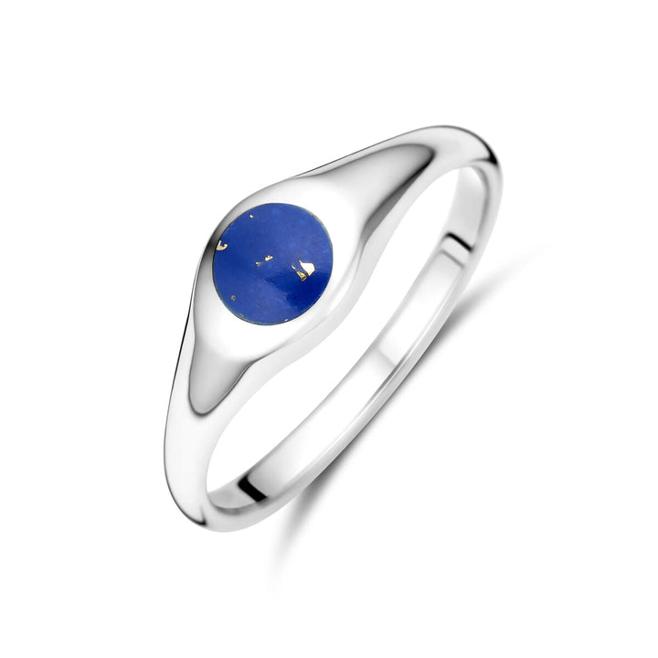 ring lapis silver rhodium plated