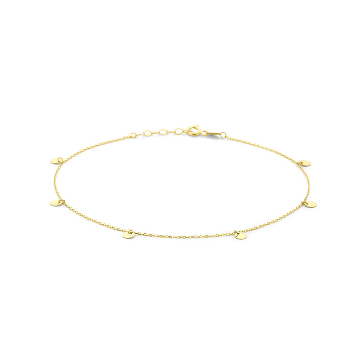 Fußkettchen Kreise 1,0 mm 24 + 2 cm 14K Gelbgold