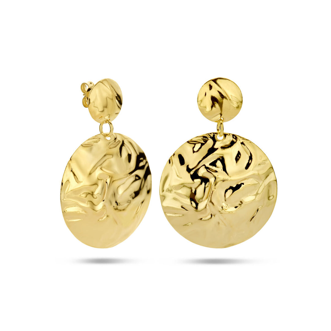 Ohrringe gehämmert Silber vergoldet (gelb)