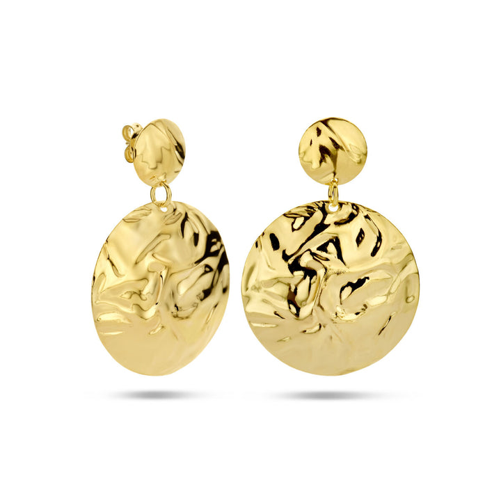 Ohrringe gehämmert Silber vergoldet (gelb)