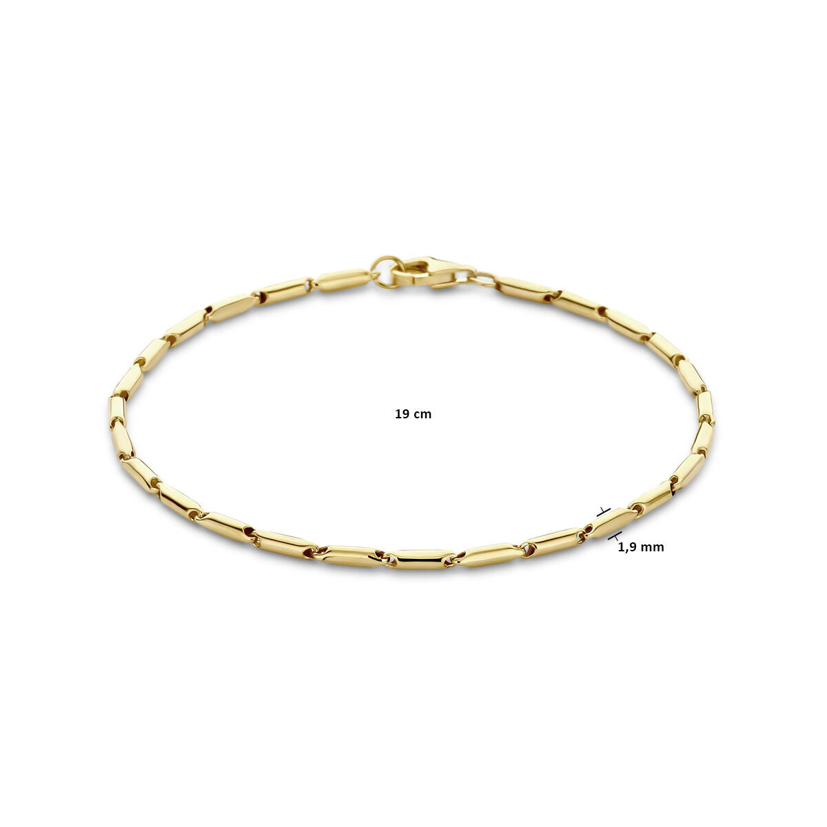 armband 1,9 mm 19 cm 14K geelgoud