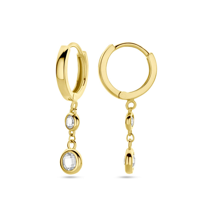 drop earrings zirconia 14K yellow gold