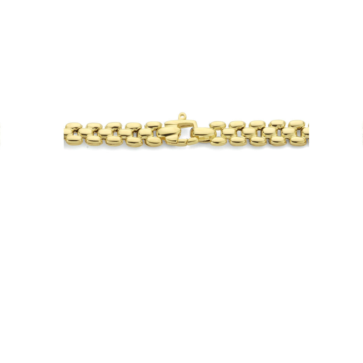 necklace panther 6.9 mm 43 cm 3 micron silver gold plated (yellow)