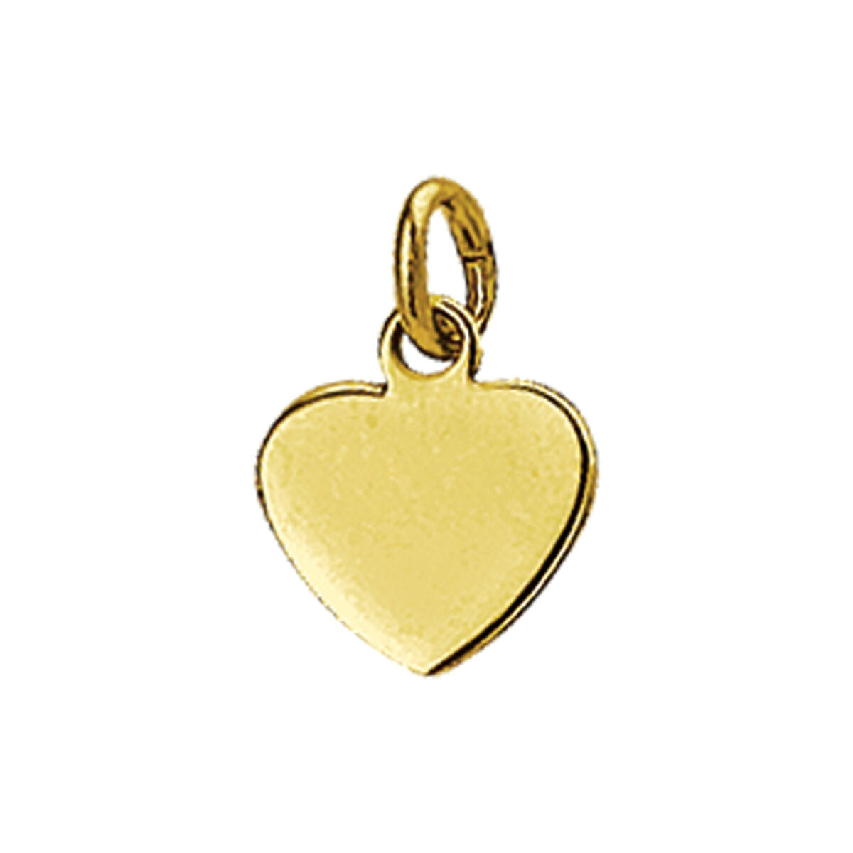 Het Van der Kooij Collectie graveerhartje hart 14K geelgoud is een hartvormige dames hanger met een klein lusje voor bevestiging aan een ketting, afgebeeld tegen een effen witte achtergrond.