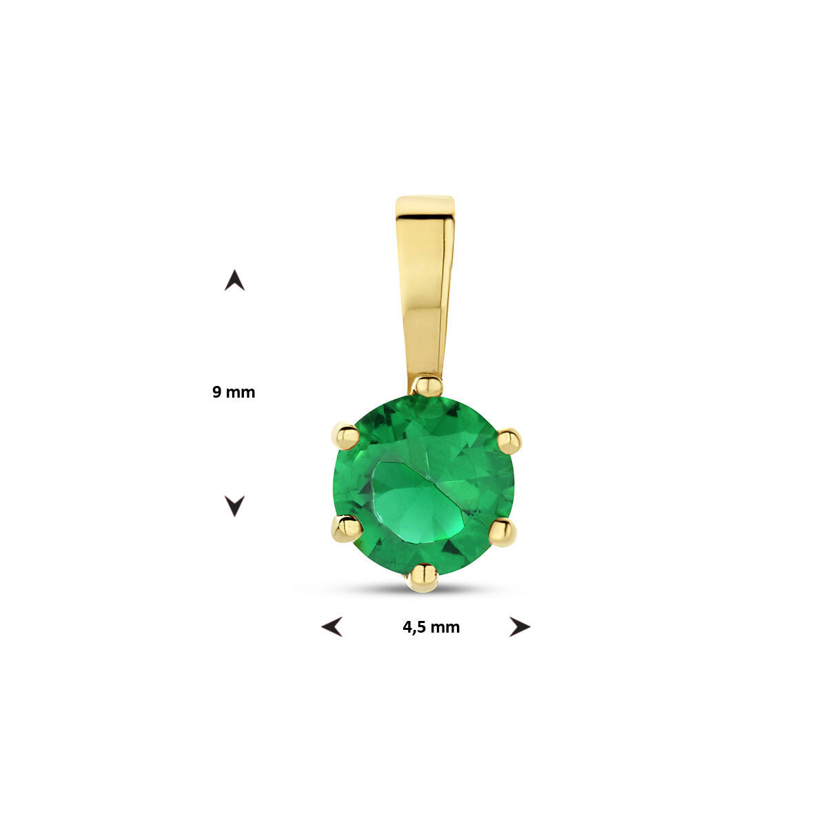 pendant with birthstone zirconia 14K yellow gold