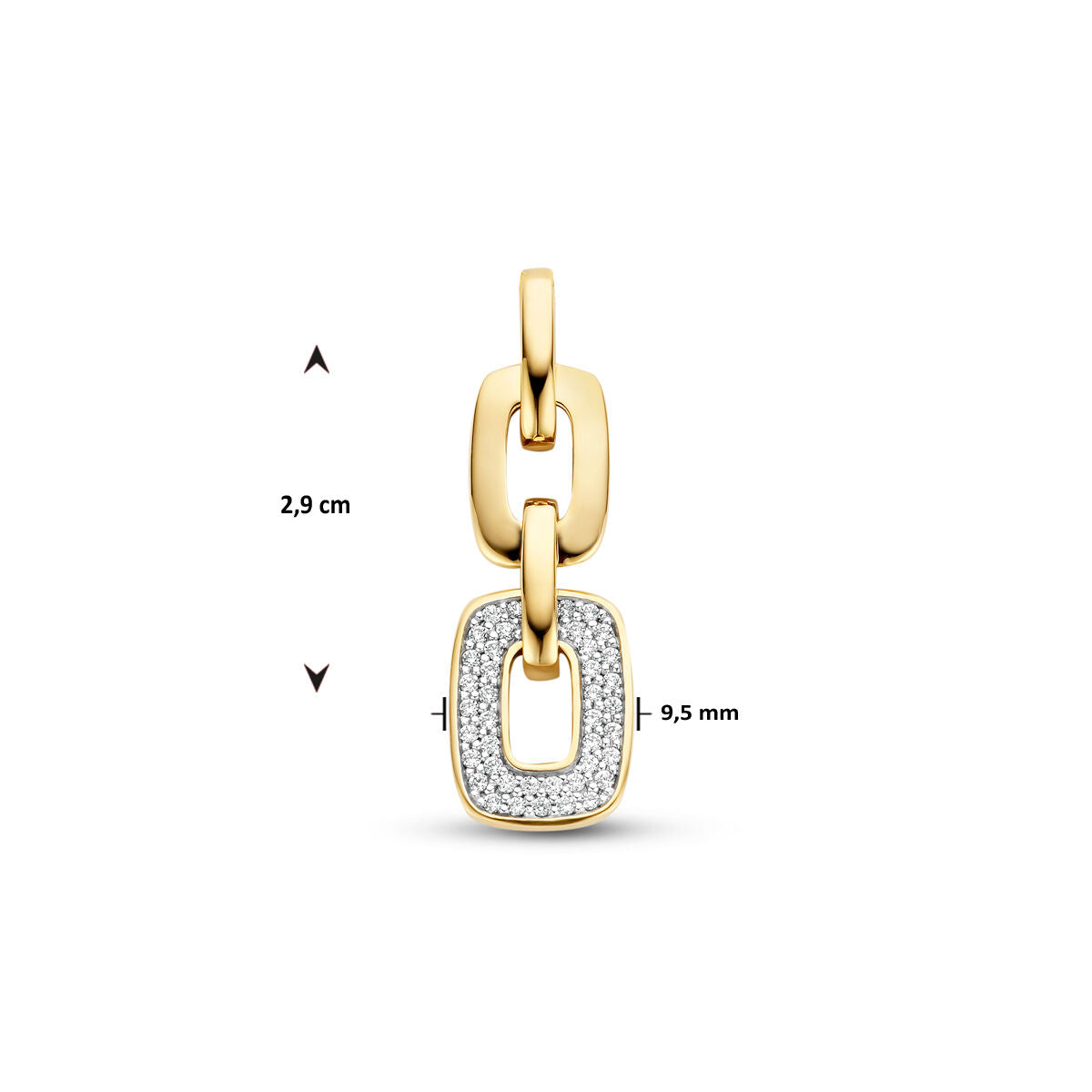 pendant link diamond 0.18ct h si 14K yellow gold
