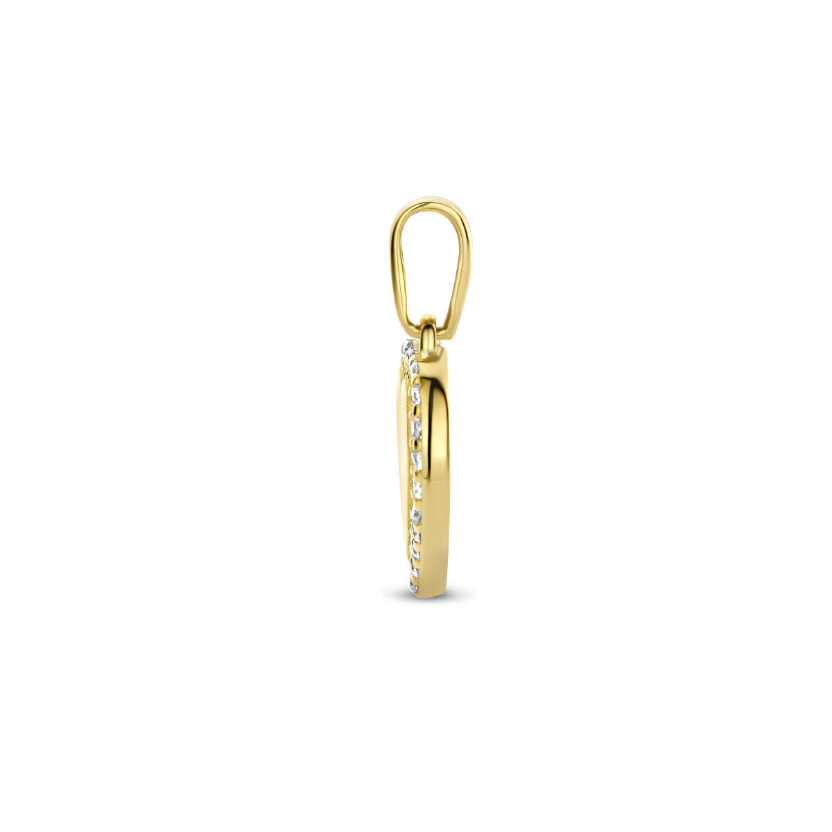 pendant heart zirconia 14K yellow gold