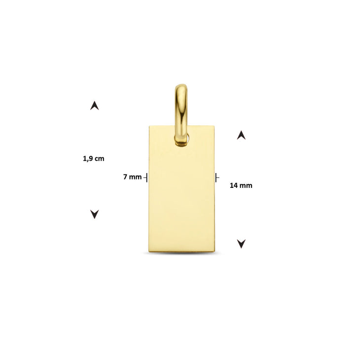 engraving pendant rectangle 14K yellow gold