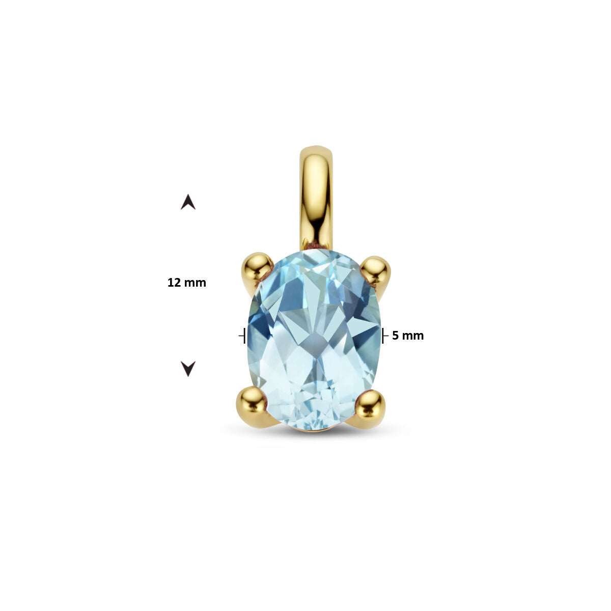 pendant blue topaz 14K yellow gold