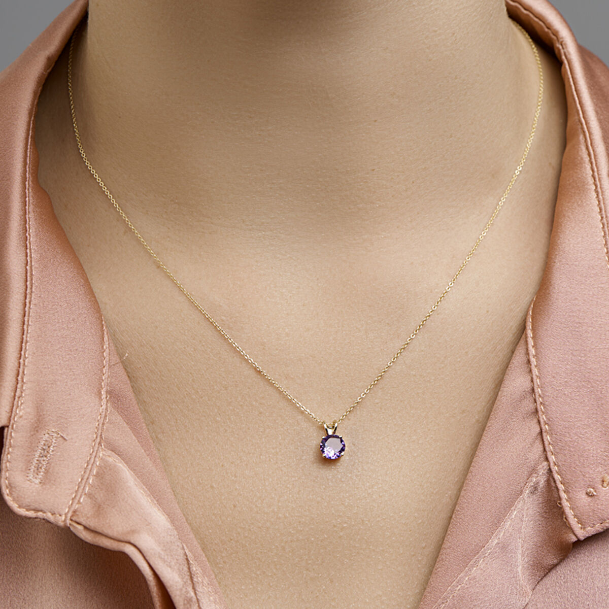 pendant amethyst 14K yellow gold