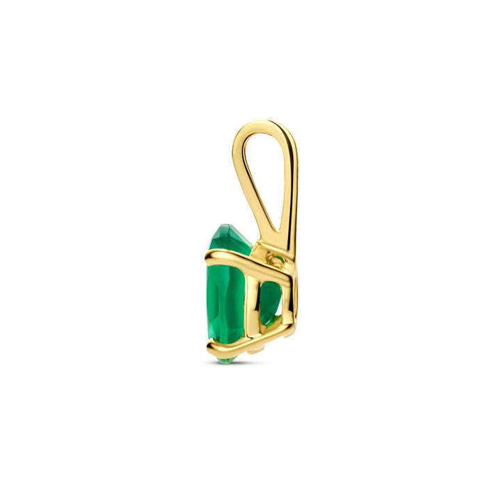 pendant green agate 14K yellow gold
