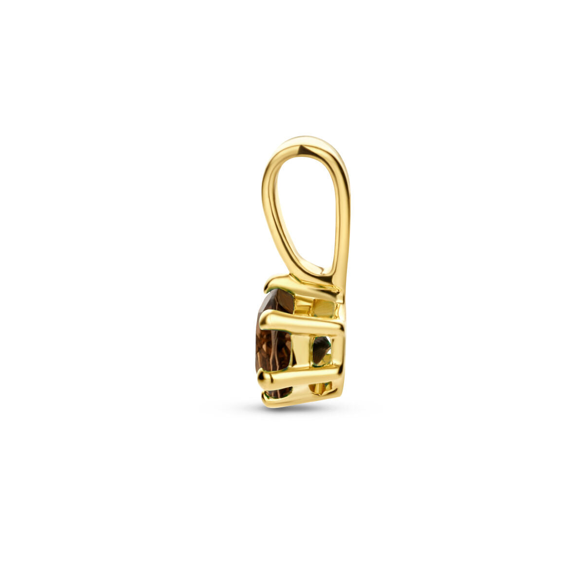 pendant smokey quartz 14K yellow gold