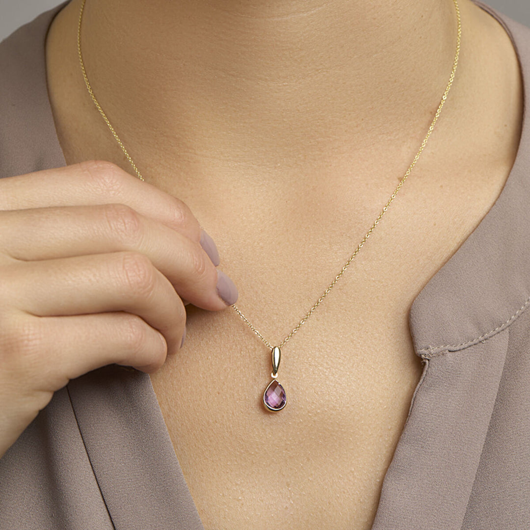 pendant amethyst 14K yellow gold