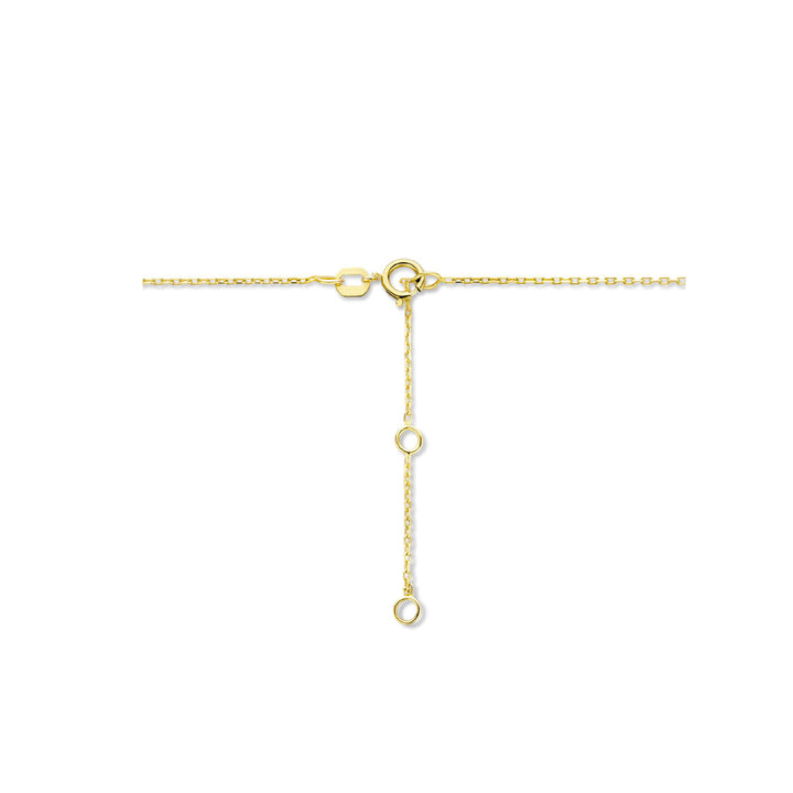 graveercollier met zirkonia geboortesteen 45 - 47 - 49 cm 14K geelgoud