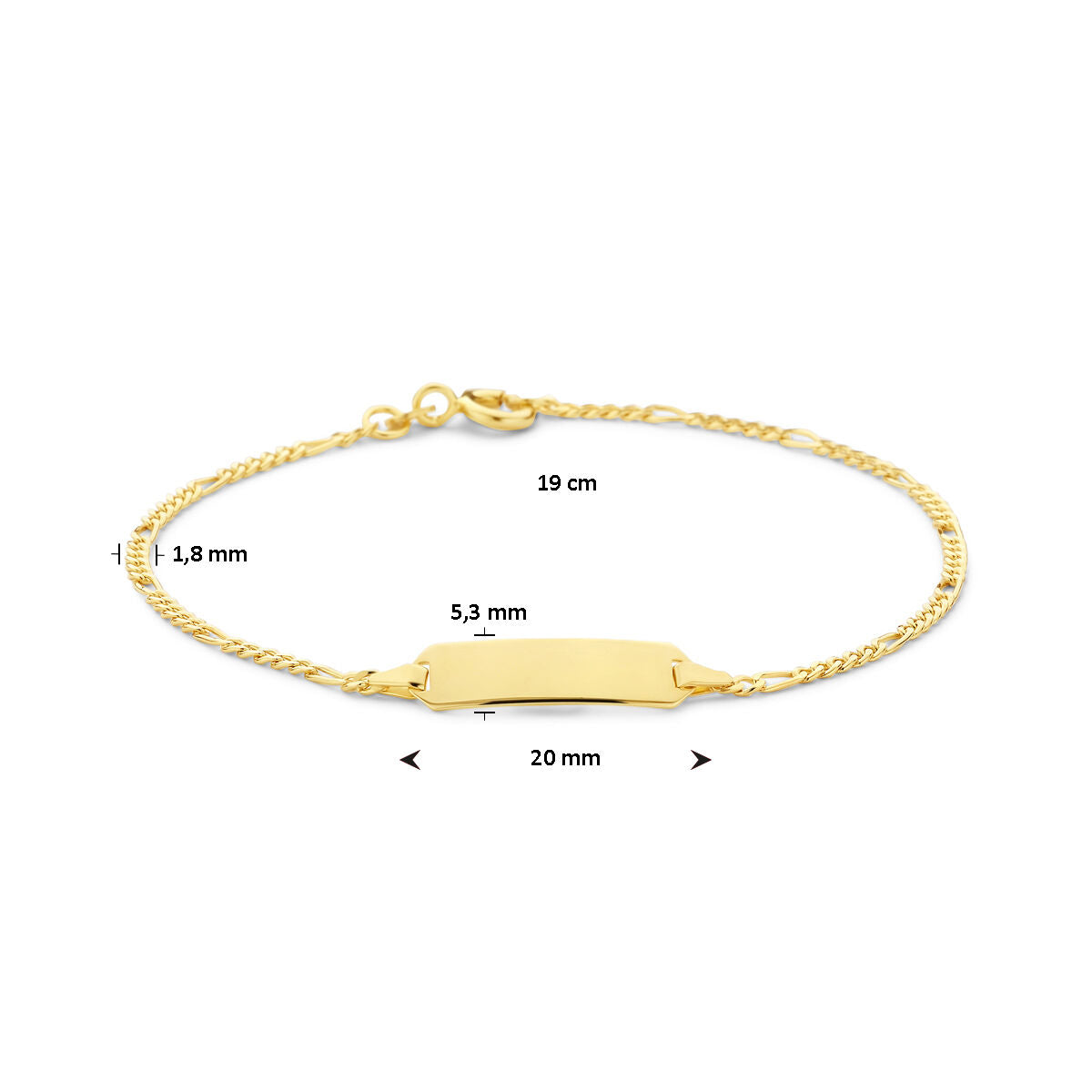graveerarmband 19 cm 14K geelgoud