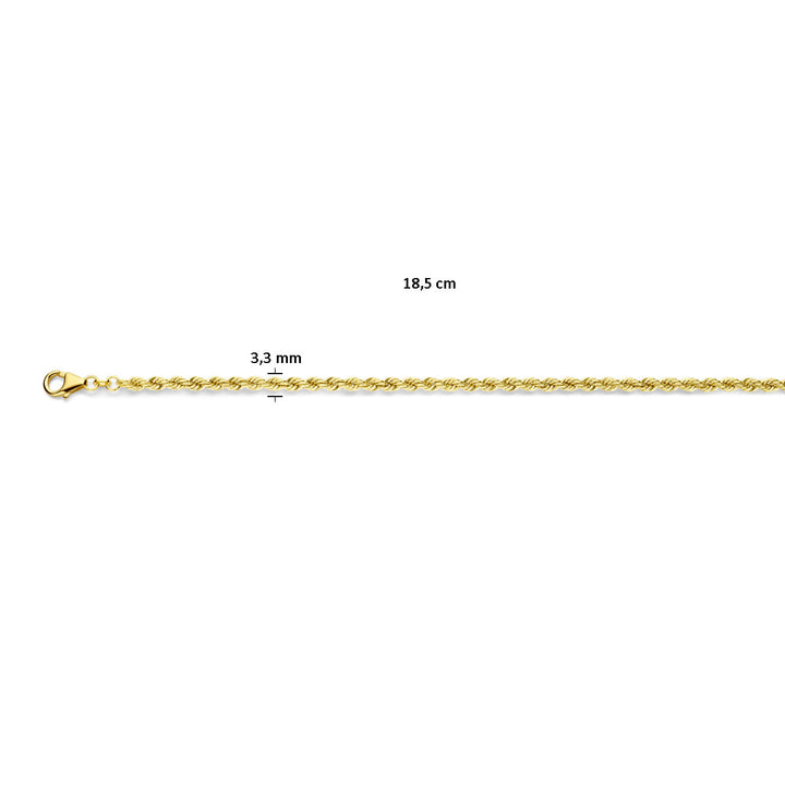 cord 3.3 mm solid 14K yellow gold