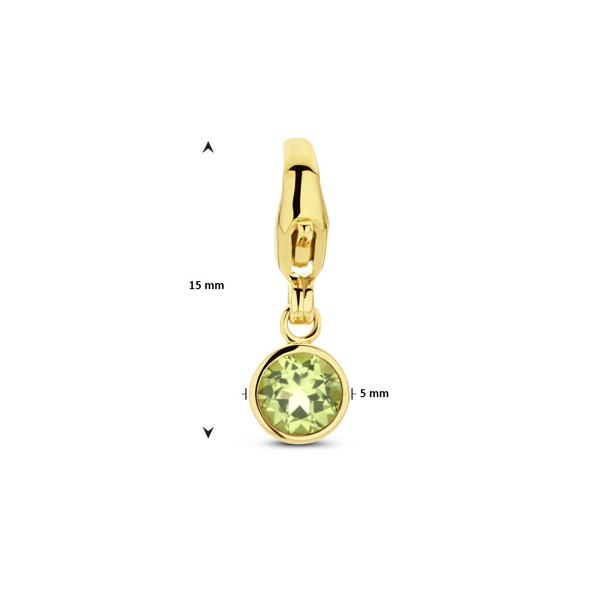 lock charm with birthstone 14K yellow gold