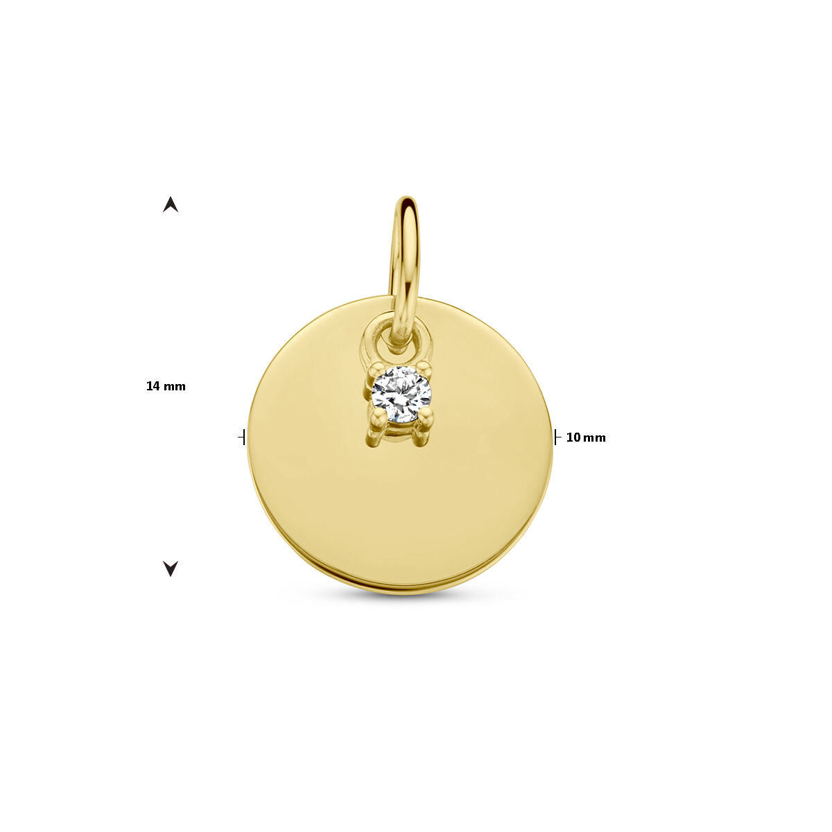 graveerhanger cirkel en diamant h si 14K geelgoud