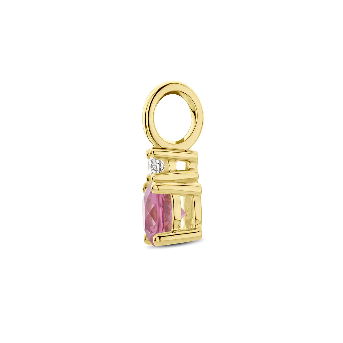 pendant with birthstone and diamond 0.02ct h p1 14K yellow gold