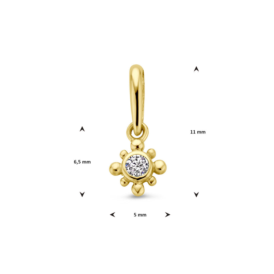 Anhänger Blume Zirkonia 14K Gelbgold