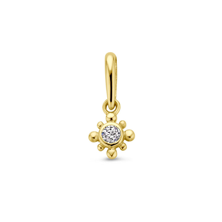 Anhänger Blume Zirkonia 14K Gelbgold