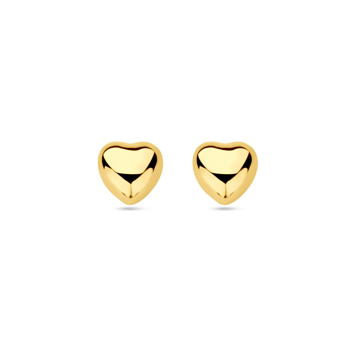oorknoppen hart 14K geelgoud