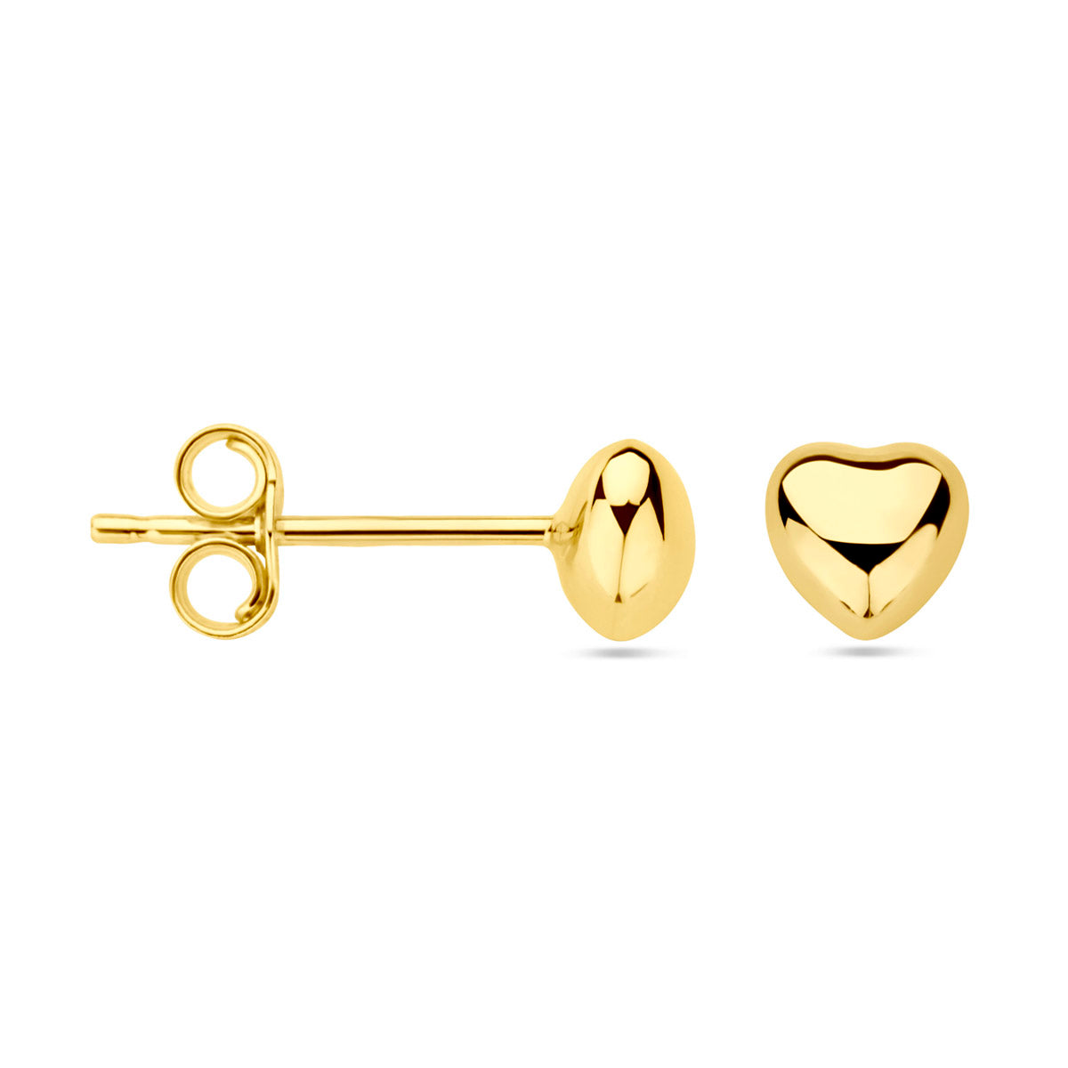 oorknoppen hart 14K geelgoud