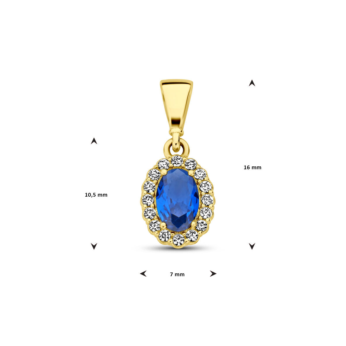 pendant with birthstone zirconia 14K yellow gold