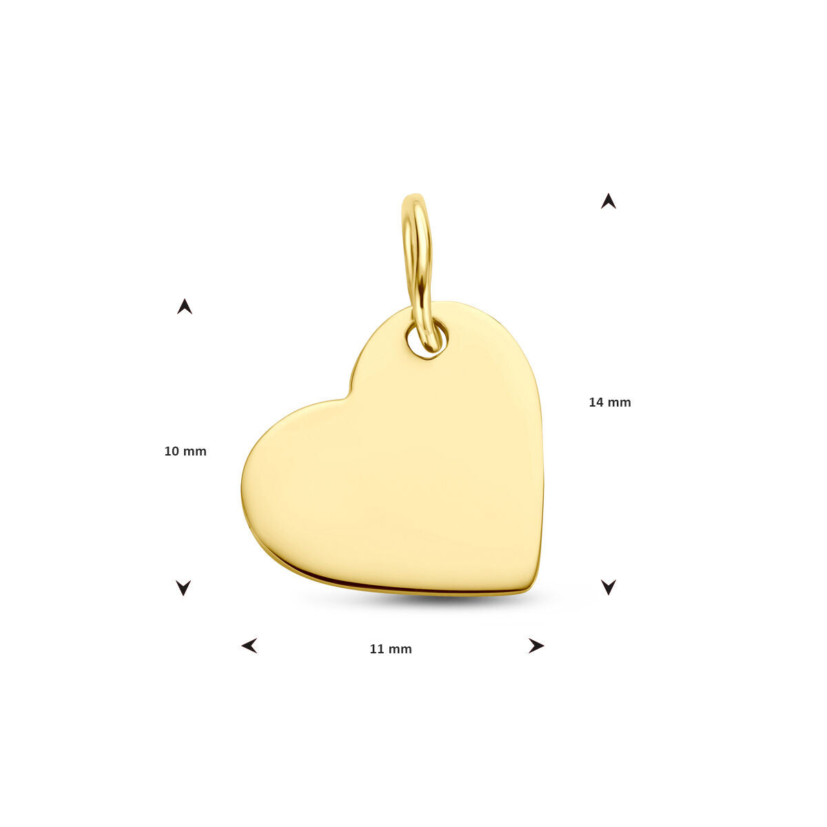 engraving pendant heart 14K yellow gold