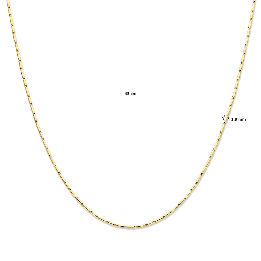 collier 1,9 mm 43 cm 14K geelgoud