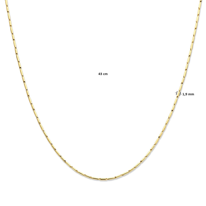 collier 1,9 mm 43 cm 14K geelgoud