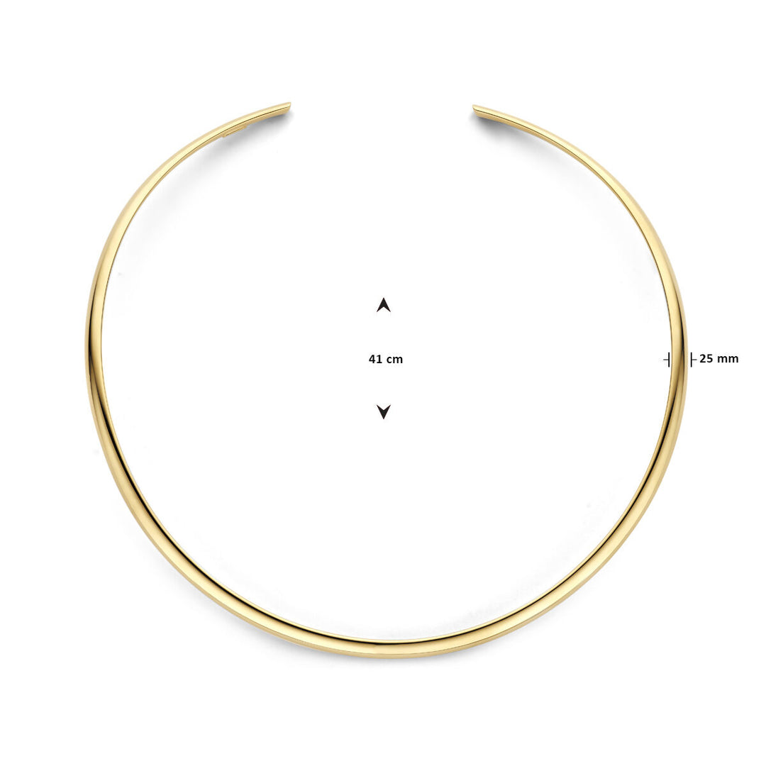 collier spang ovale buis 14K geelgoud