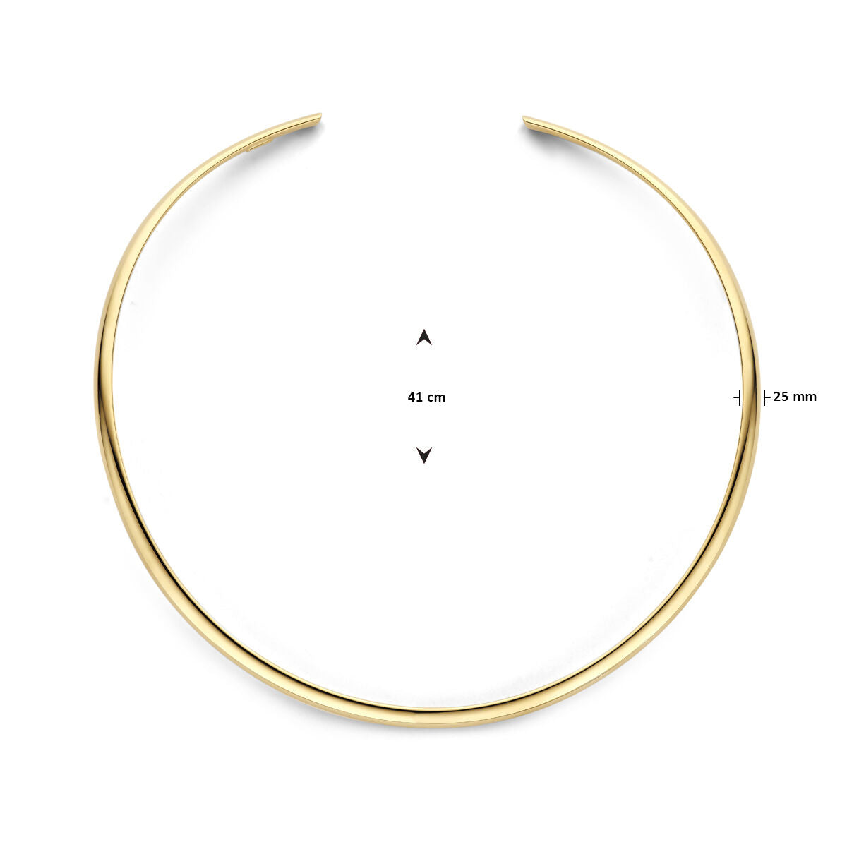 collier spang ovale buis 14K geelgoud