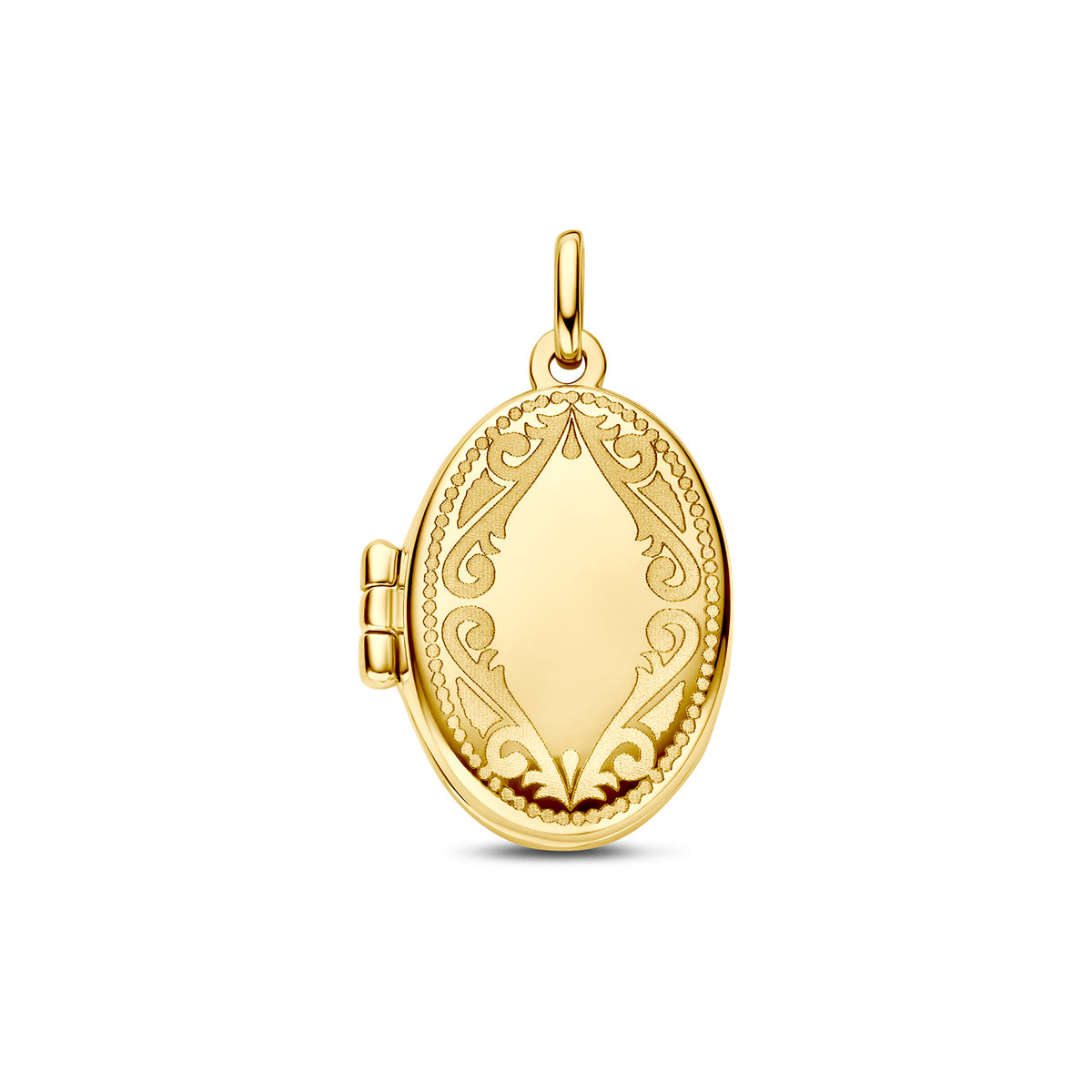 medaillon ovaal gravure 14K geelgoud
